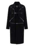 Rick Owens Blixa Jumbo Mac harness-detail zipped coat - Black