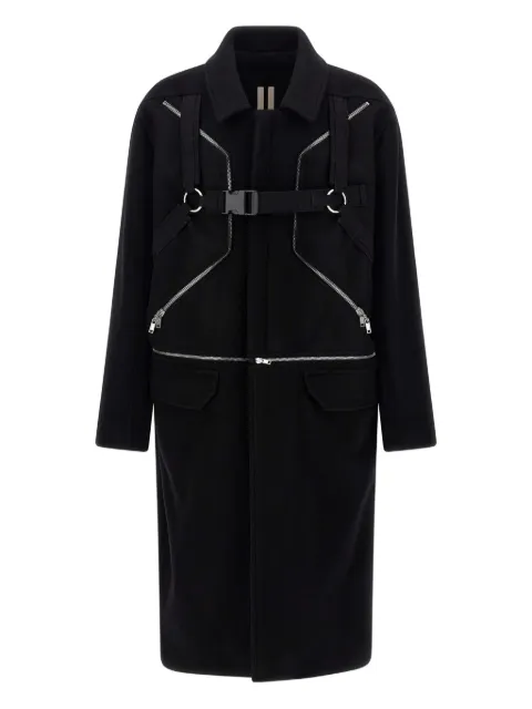 Rick Owens Blixa Jumbo Mac harness-detail zipped coat