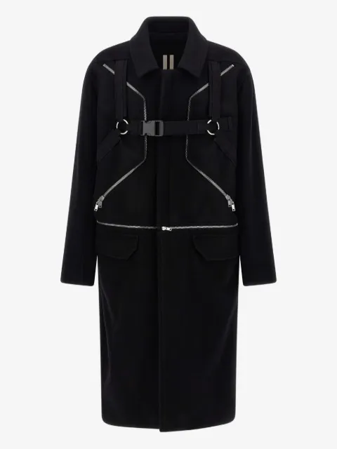 Rick Owens manteau Blixa Jumbo Mac à détail de harnais