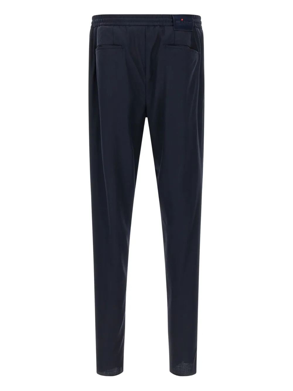 Kiton pleated logo-button trousers - Blauw