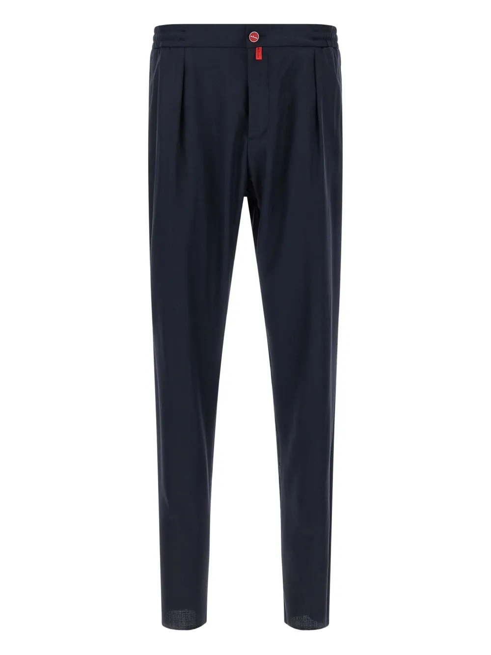 Kiton pleated logo-button trousers | Blue | Image 1
