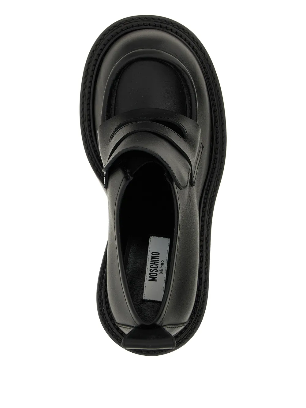 Moschino 90mm Olivia Leather Loafers In Black