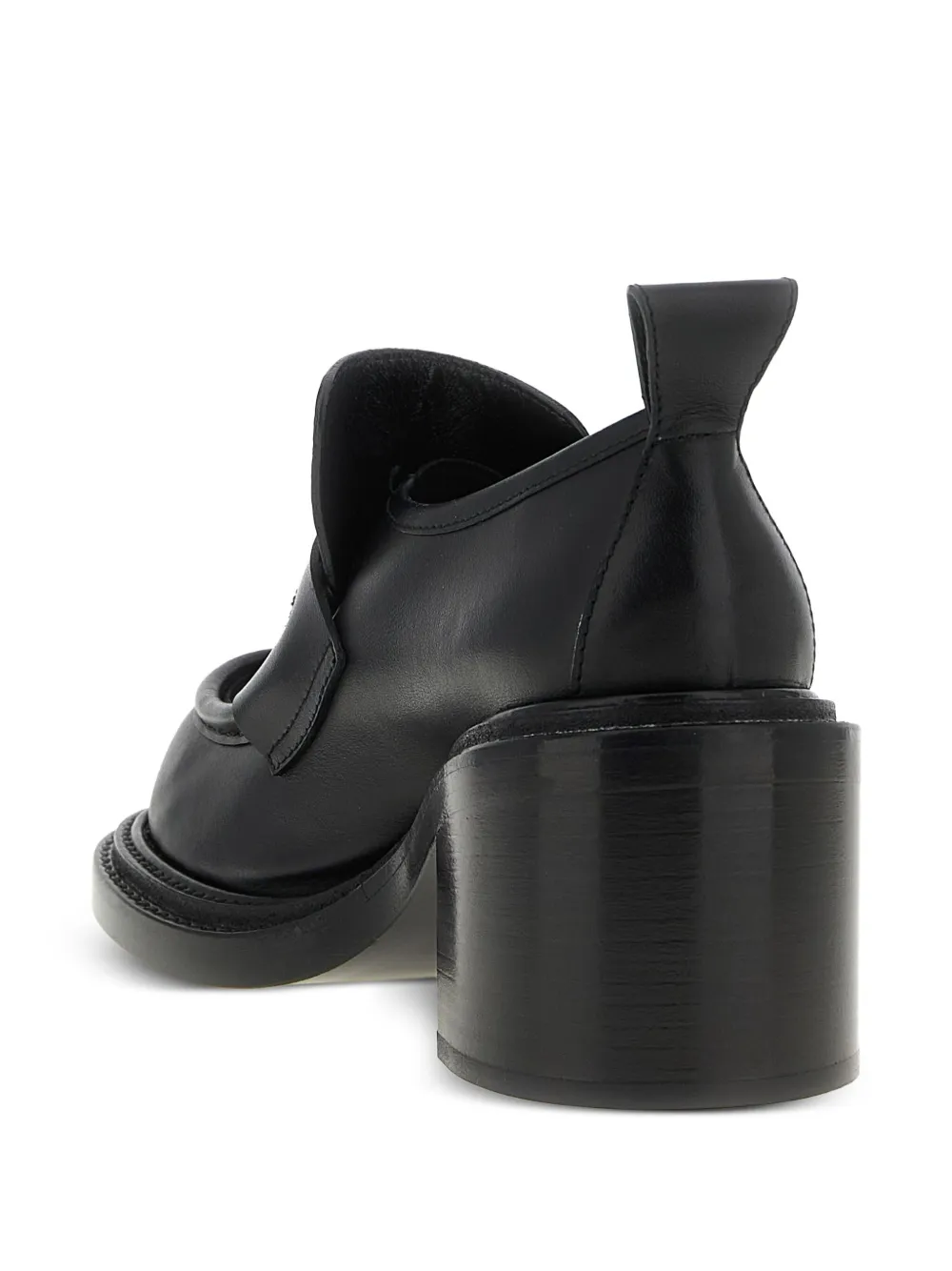 Moschino 90 mm Olivia leren loafers Zwart