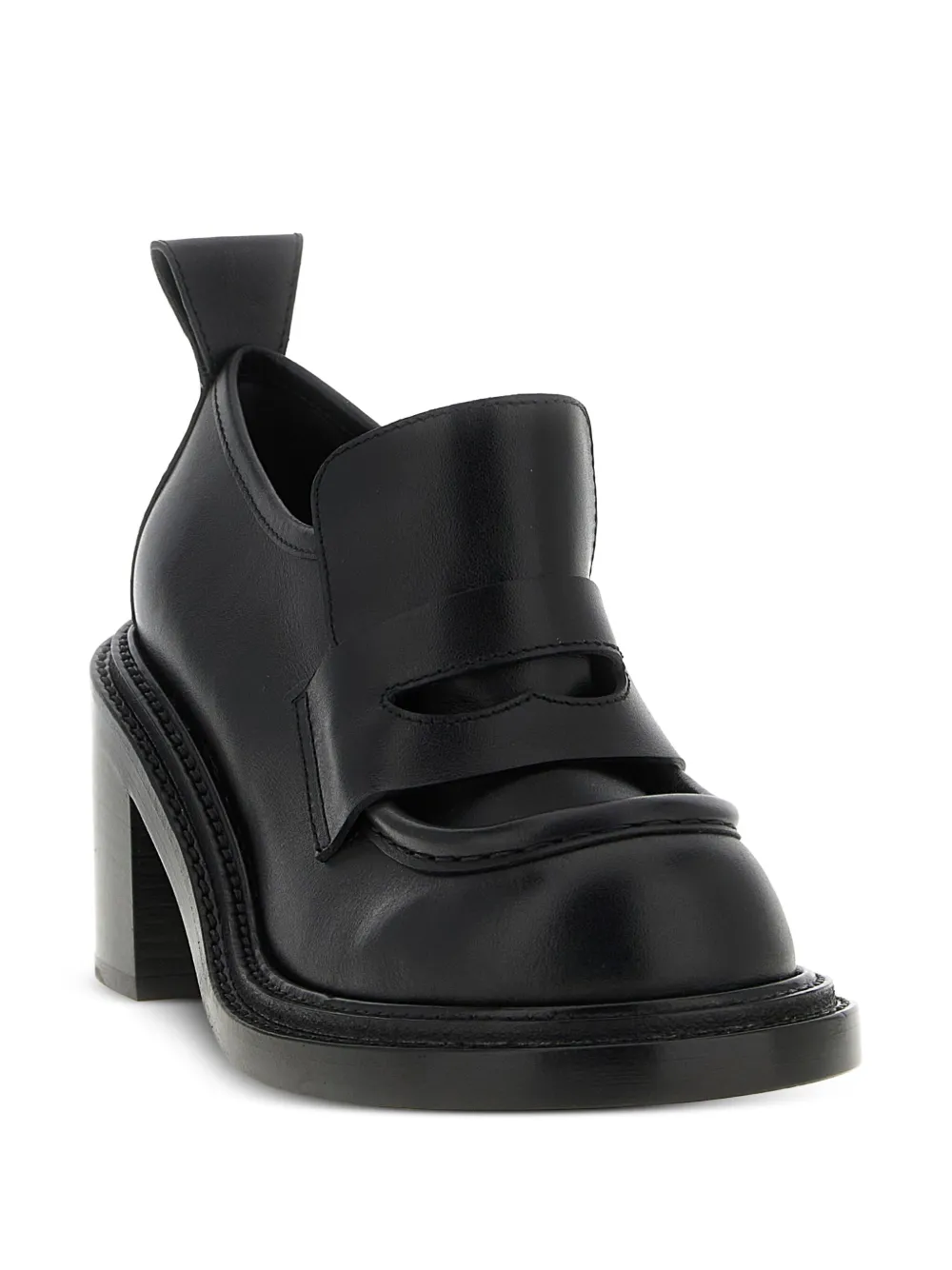 Moschino 90 mm Olivia leren loafers Zwart