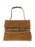 Moschino medium Tie Me belt-detail suede shoulder bag - Brown