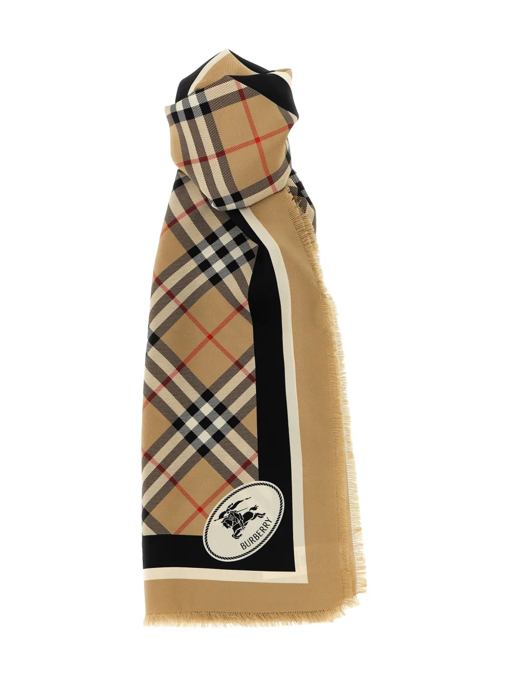 Burberry check-pattern fringed scarf | Brown | Image 1