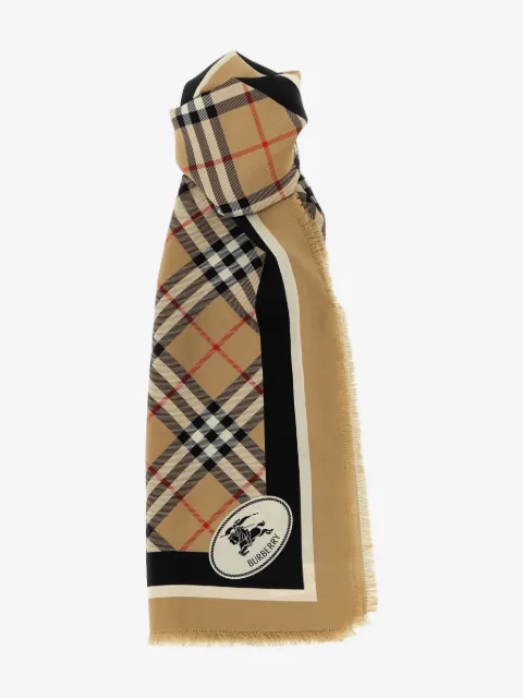 Burberry Check Knight stamp silk scarf