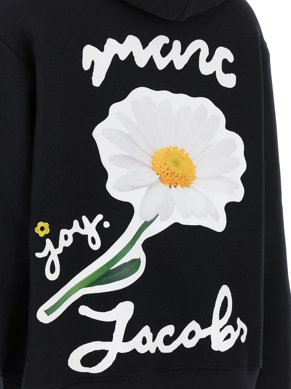 Marc Jacobs Graphic Print Hoodie Front Pocket In Black