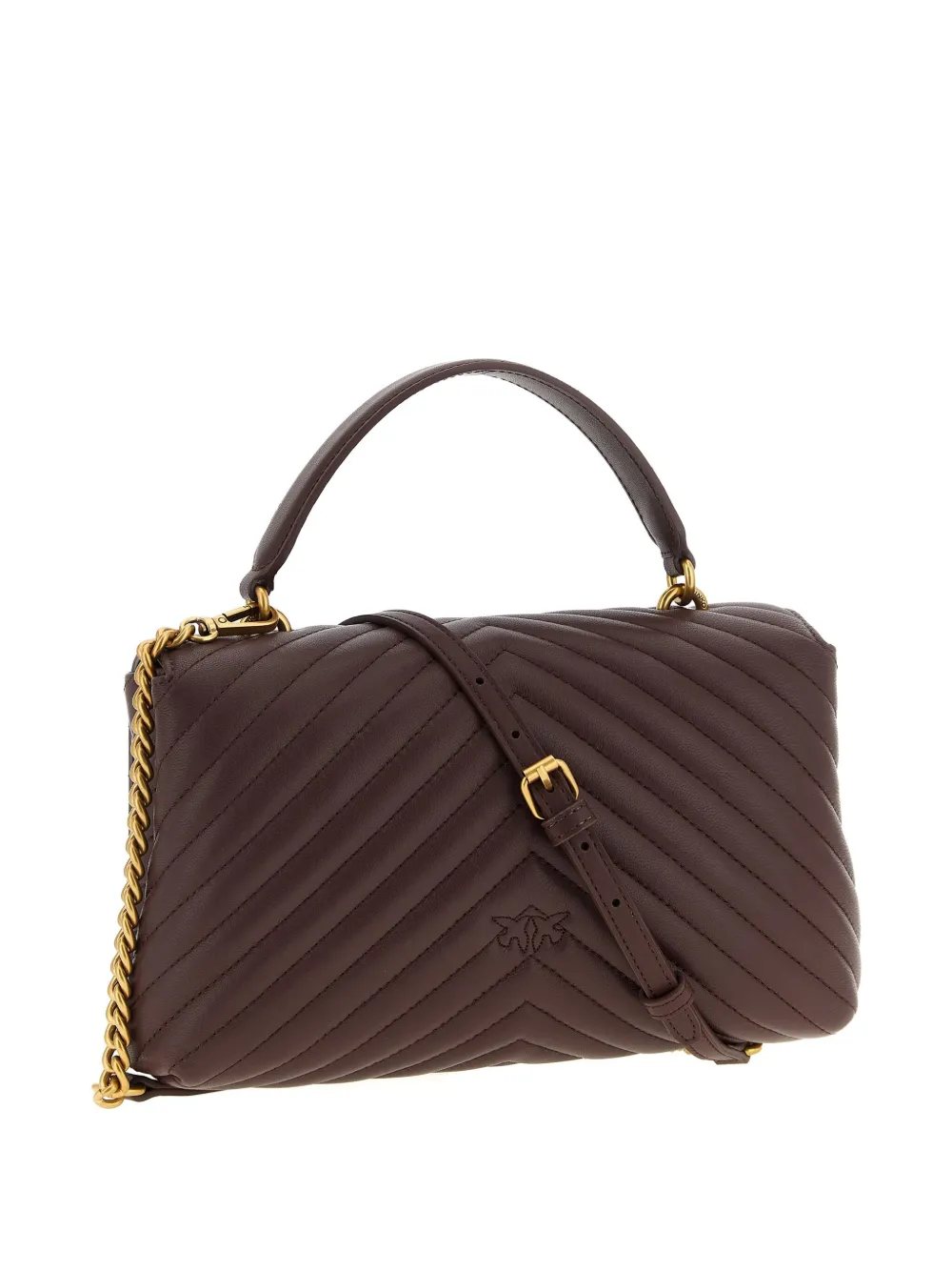 PINKO small Love Lady Puff chevron-quilted leather tote bag - Bruin