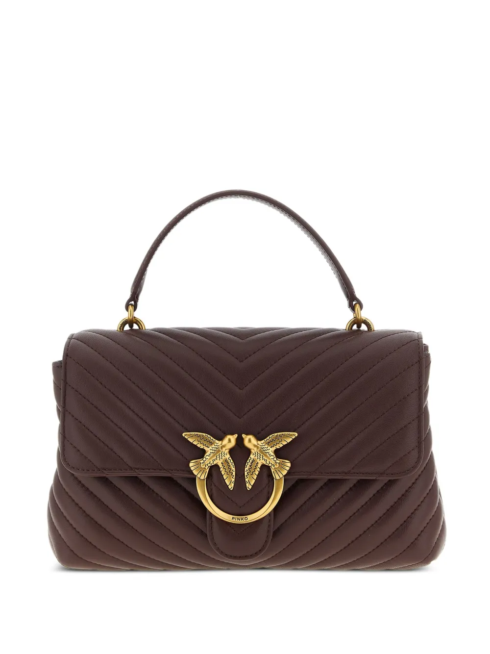 PINKO small Love Lady Puff chevron-quilted leather tote bag | Brown | Image 1