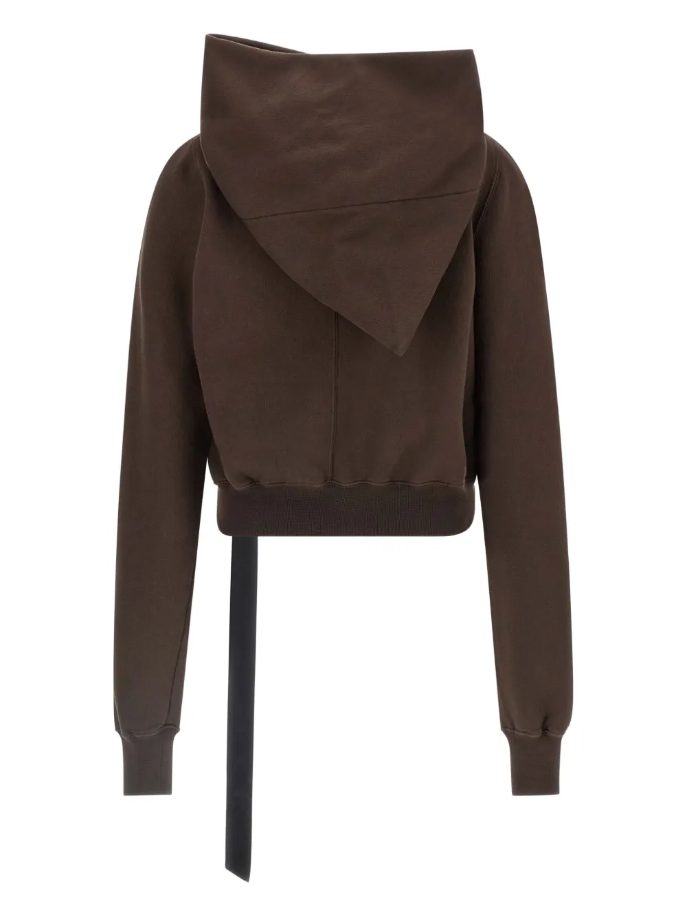 Rick Owens DRKSHDW Mountain asymmetric zip high-neck hoodie - Bruin