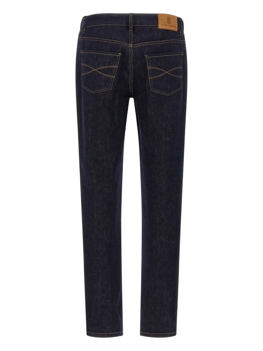 Brunello Cucinelli five-pocket contrast-stitch jeans - Blauw