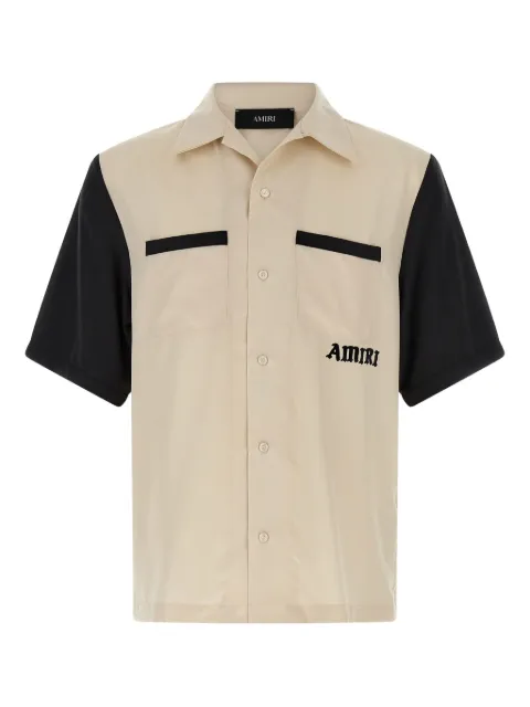 AMIRI Alabaster flocked-print shirt