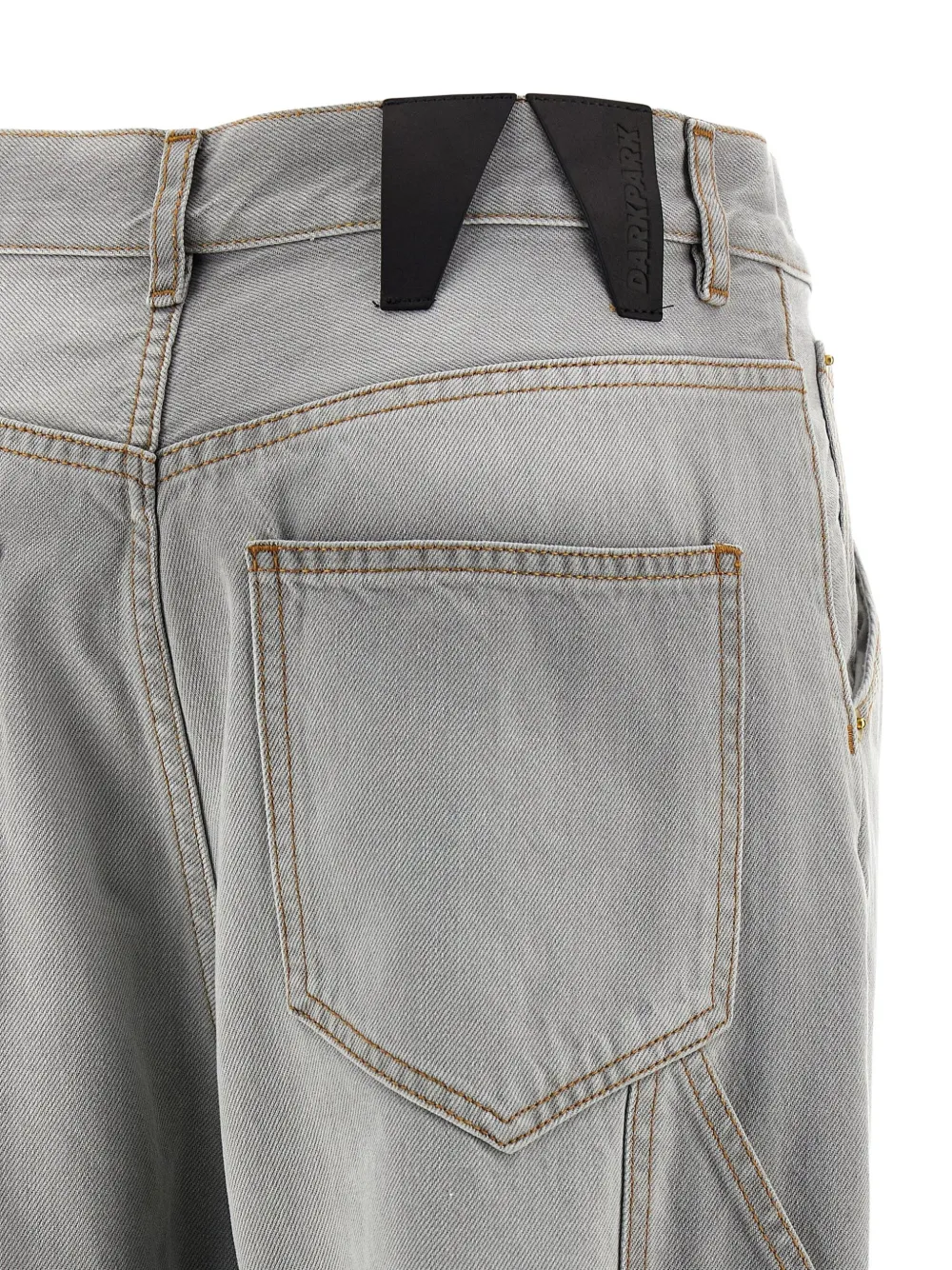 Darkpark Frayed Hem Contrast Detail Trousers In Gray