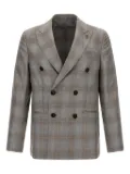 Pal Zileri peak-lapel checked blazer - Grey