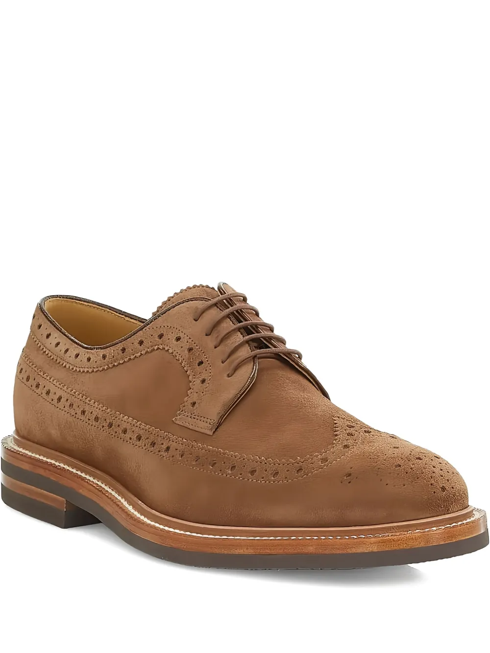 Brunello Cucinelli suede brogue shoes Brown