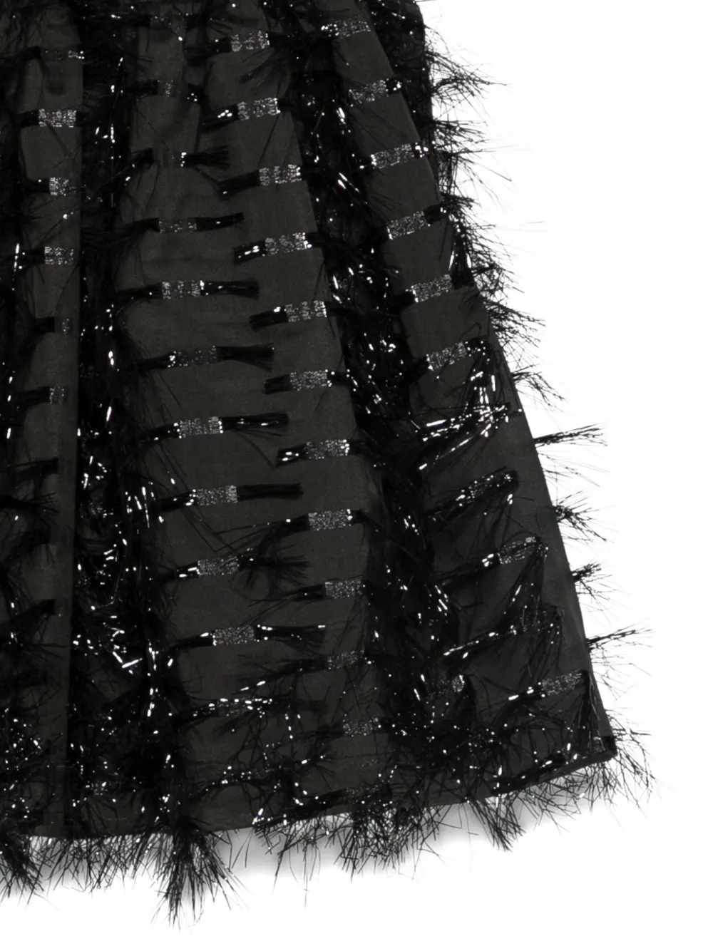 Simonetta Rok met franje afwerking Zwart