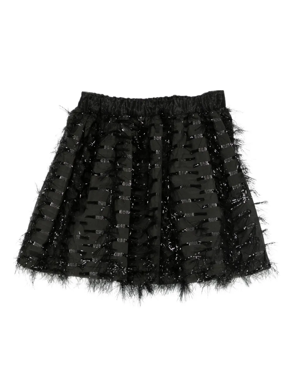 Simonetta falda con ribete de flecos | negro | Image 1