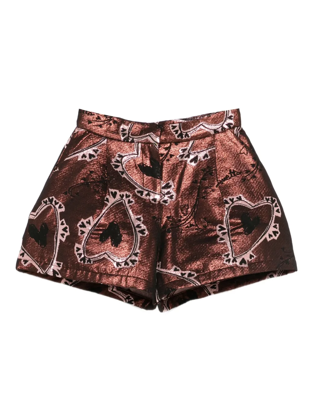 Simonetta heart-print shorts | Red | Image 1