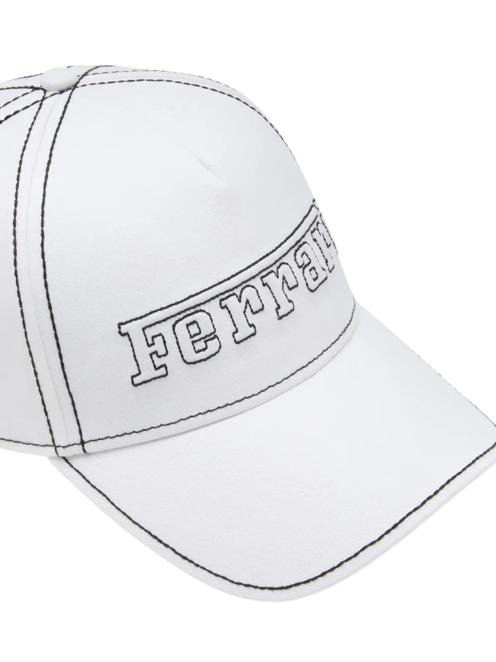Ferrari logo-embroidered baseball cap Wit