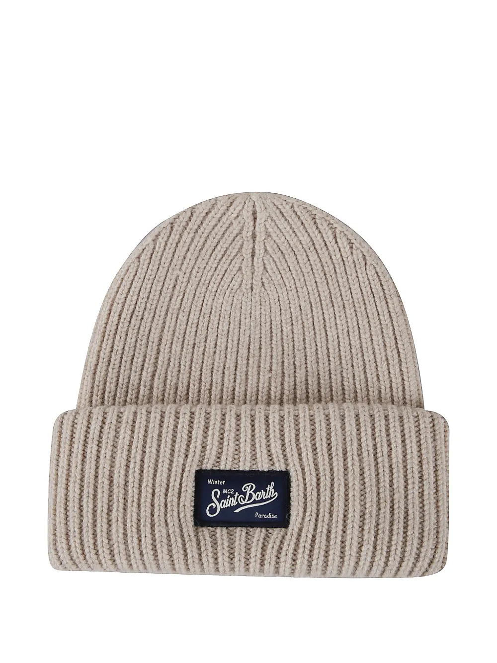 MC2 Saint Barth Kids ribbed beanie hat - Toni neutri