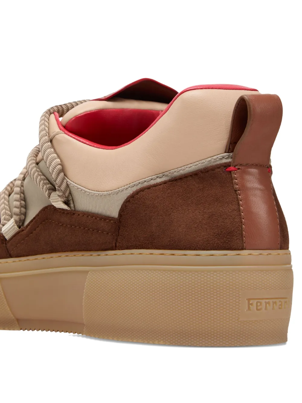 Ferrari Lace-up Fastening Sneakers In Brown