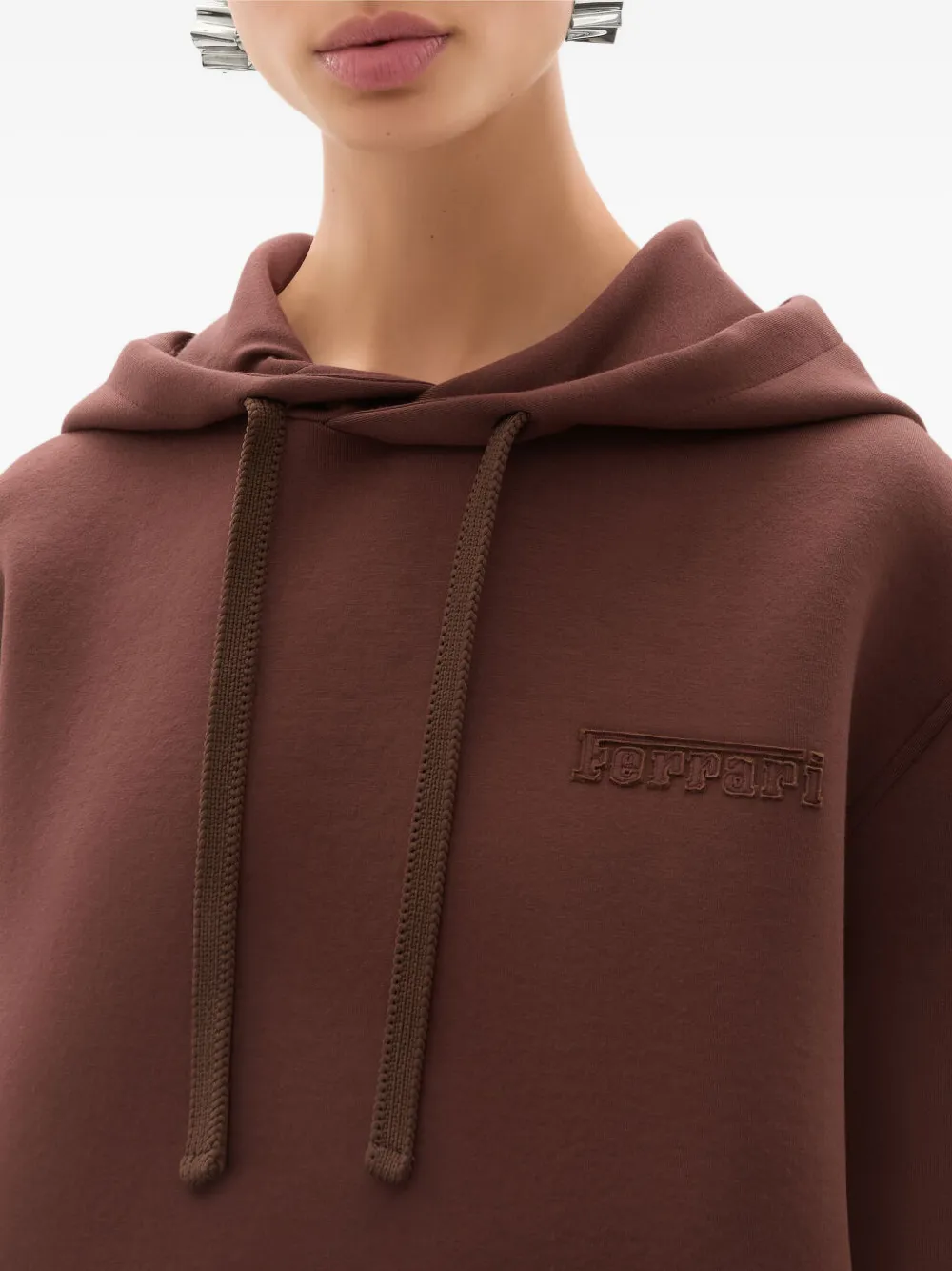 Ferrari Hoodie met buidel Bruin