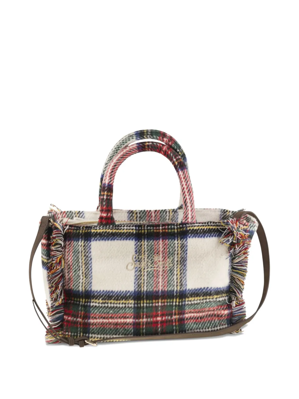 MC2 Saint Barth tartan fringed colette bag - Beige