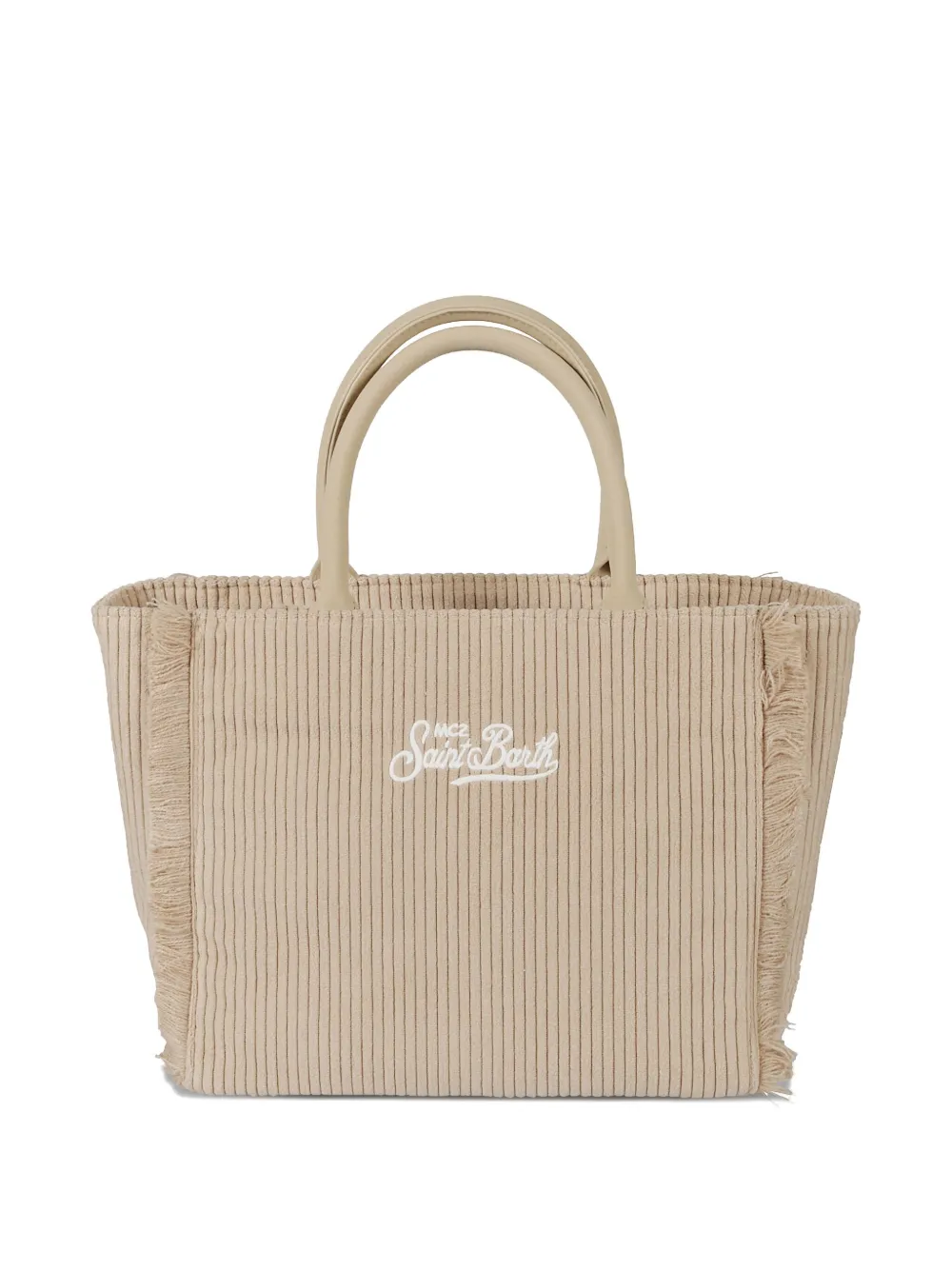 Mc2 Saint Barth Colette Fringed Tote Bag In Neutral