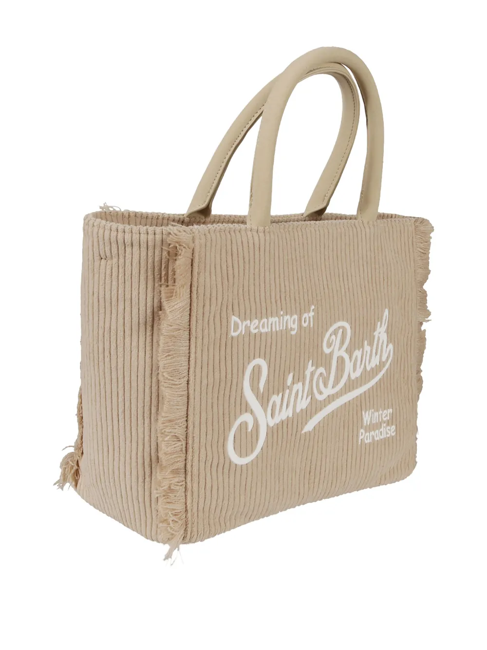 Mc2 Saint Barth Colette Fringed Tote Bag In Neutral