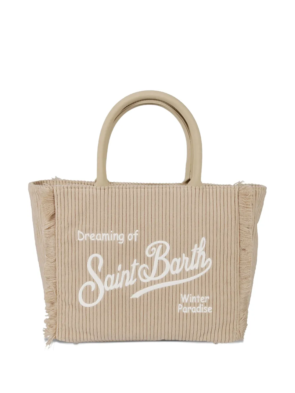 Mc2 Saint Barth Colette Fringed Tote Bag In Neutral