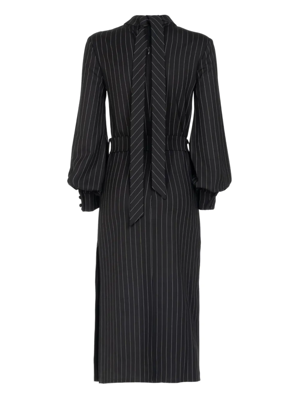 Les Filles d'Eva pinstripe belted dress - Zwart
