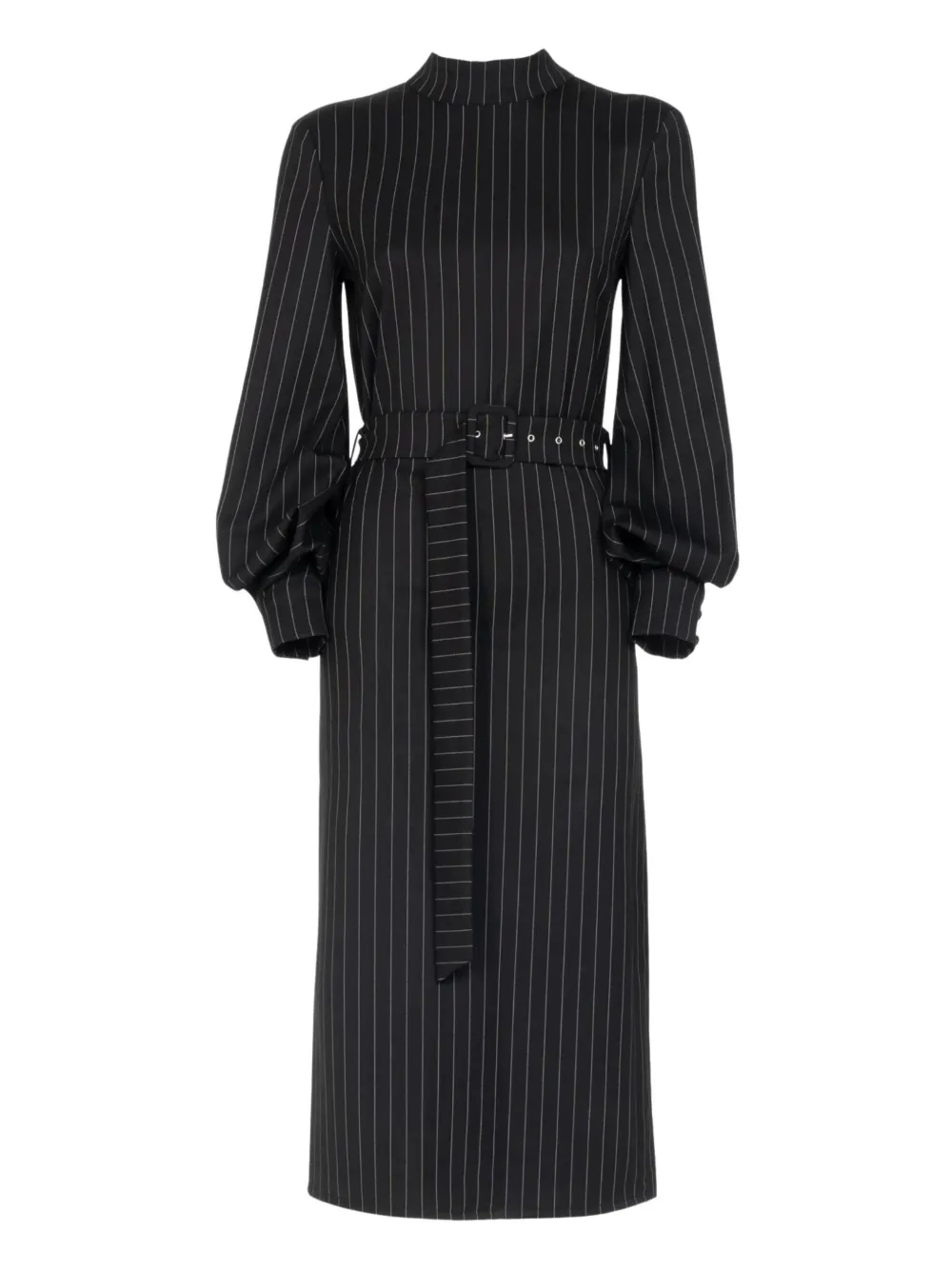 Les Filles d'Eva pinstripe belted dress | Black | Image 1