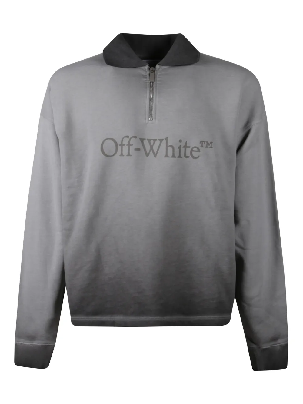 Off-White ombré-effect polo sweatshirt | Grey | Image 1