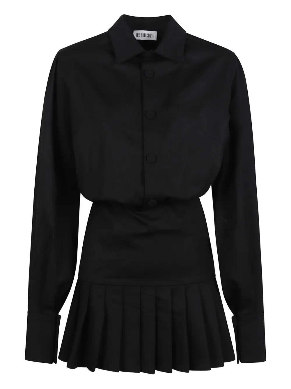 Les Filles d'Eva vestido corto con botones y pliegues | negro | Image 1