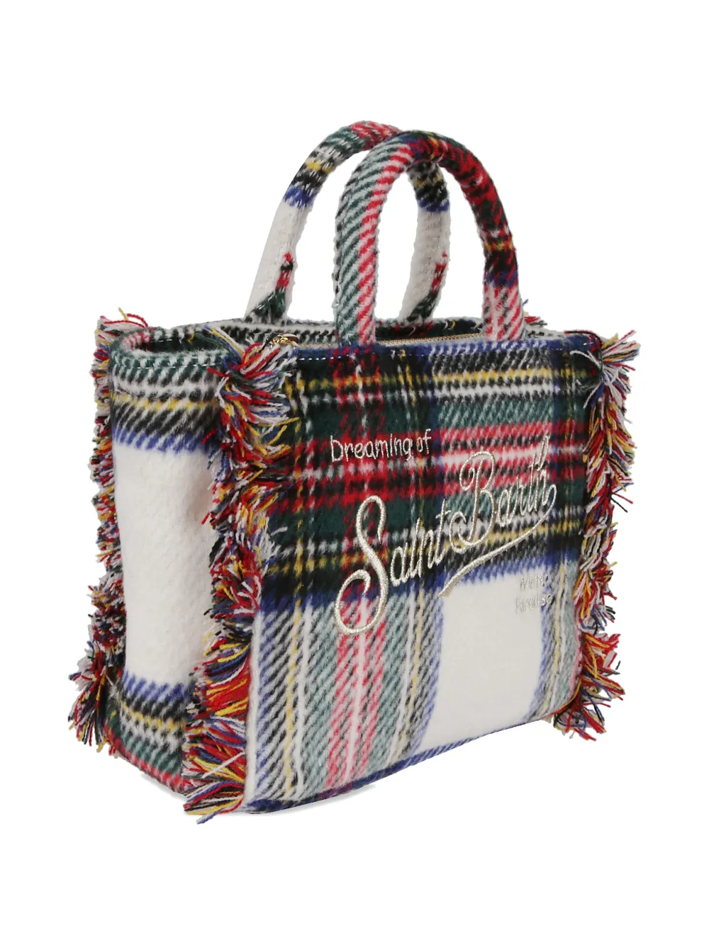 Mc2 Saint Barth Mini Vanity Tartan-pattern Tote Bag In Multi