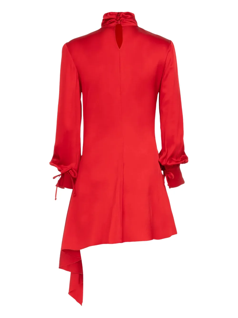 Les Filles D'eva Turtleneck Asymmetric Dress In Red