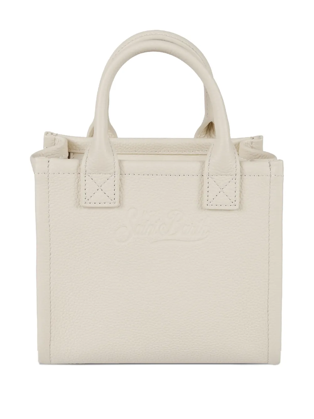 Mc2 Saint Barth Tote Bag With Structured Shape And Top Handles In Neutral