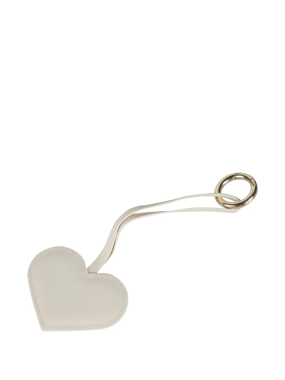 Mc2 Saint Barth Heart-shape Leather Bag Charm In Metallic