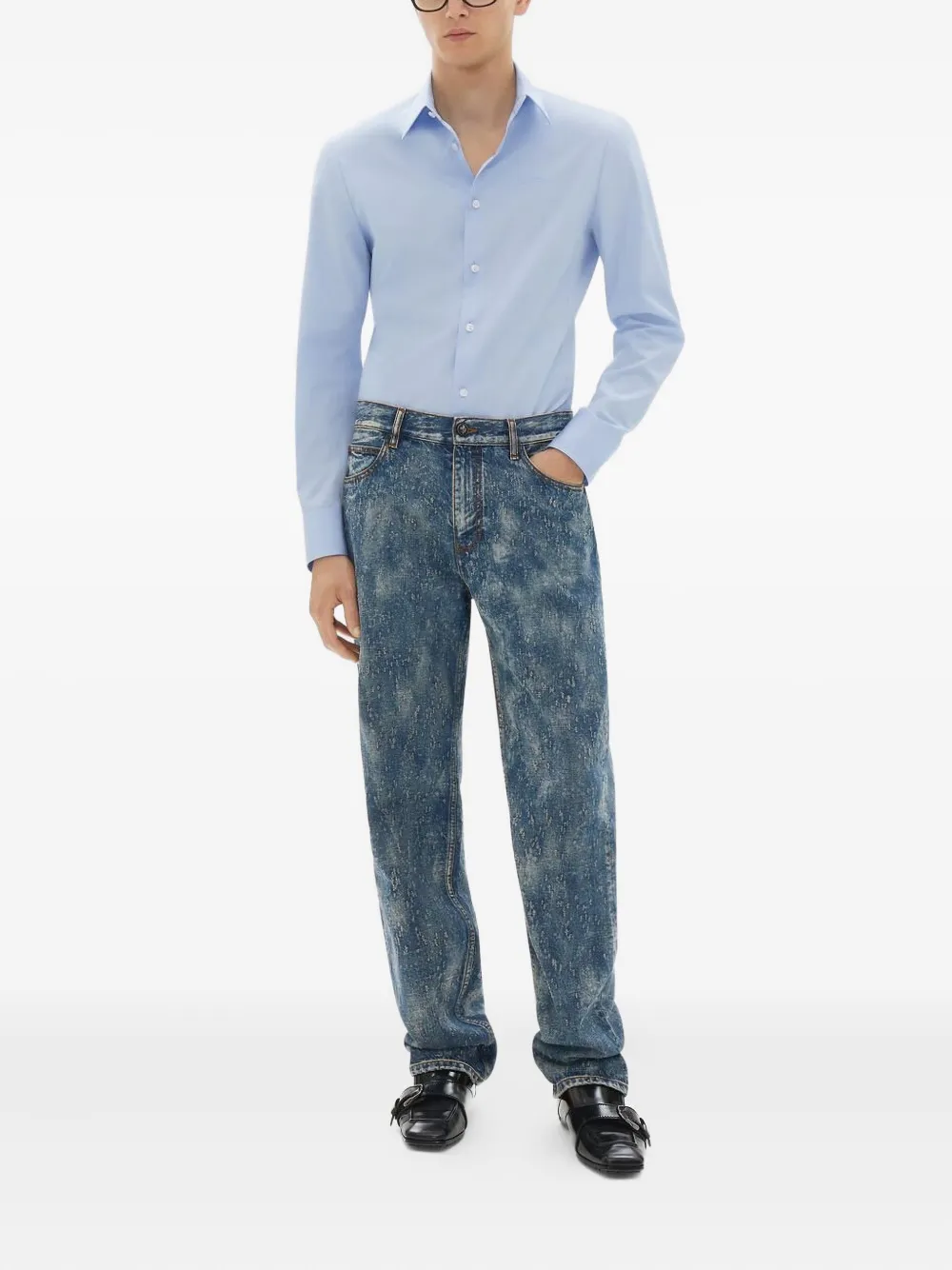 Ferrari Jeans met gescheurd detail - Blauw