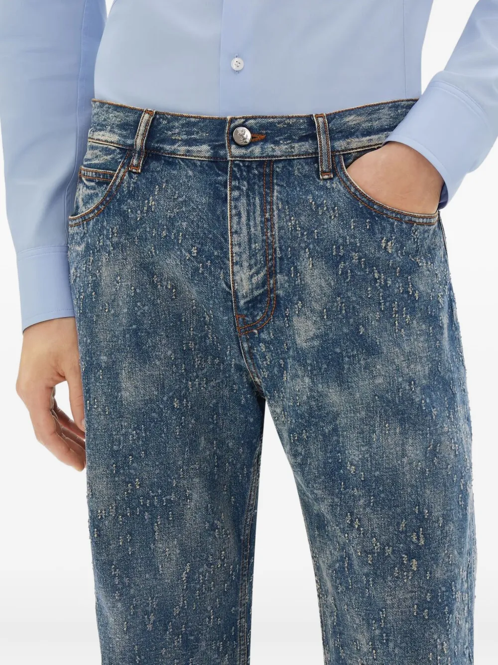 Ferrari Ripped-detail Jeans In Blue