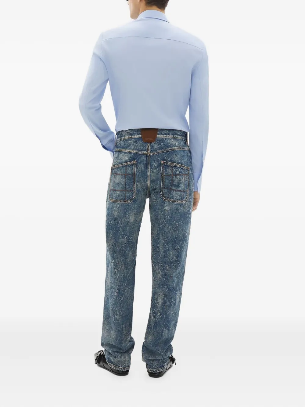 Ferrari Ripped-detail Jeans In Blue