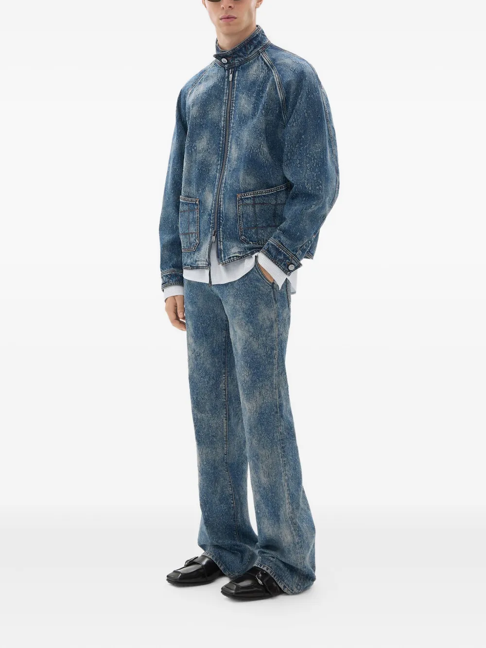 Ferrari Zip-fastening Denim Jacket In Blue