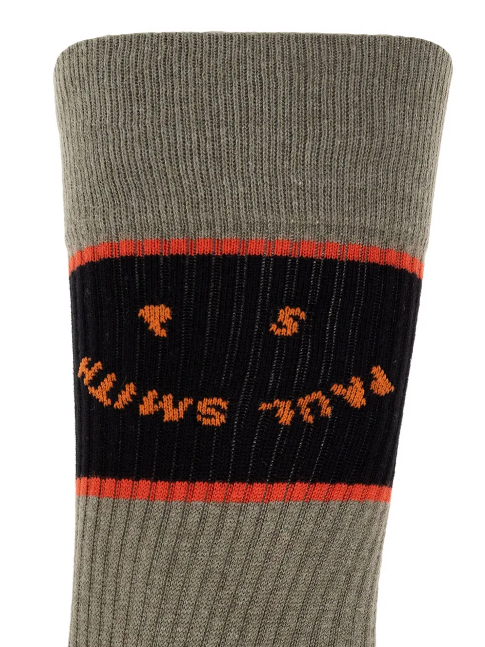 Paul Smith Ribbed Graphic Socks In Gray