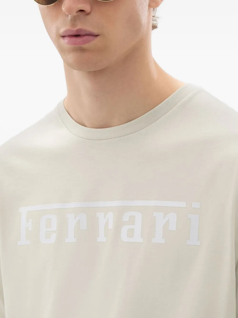 Ferrari Logo-print T-shirt In Neutral