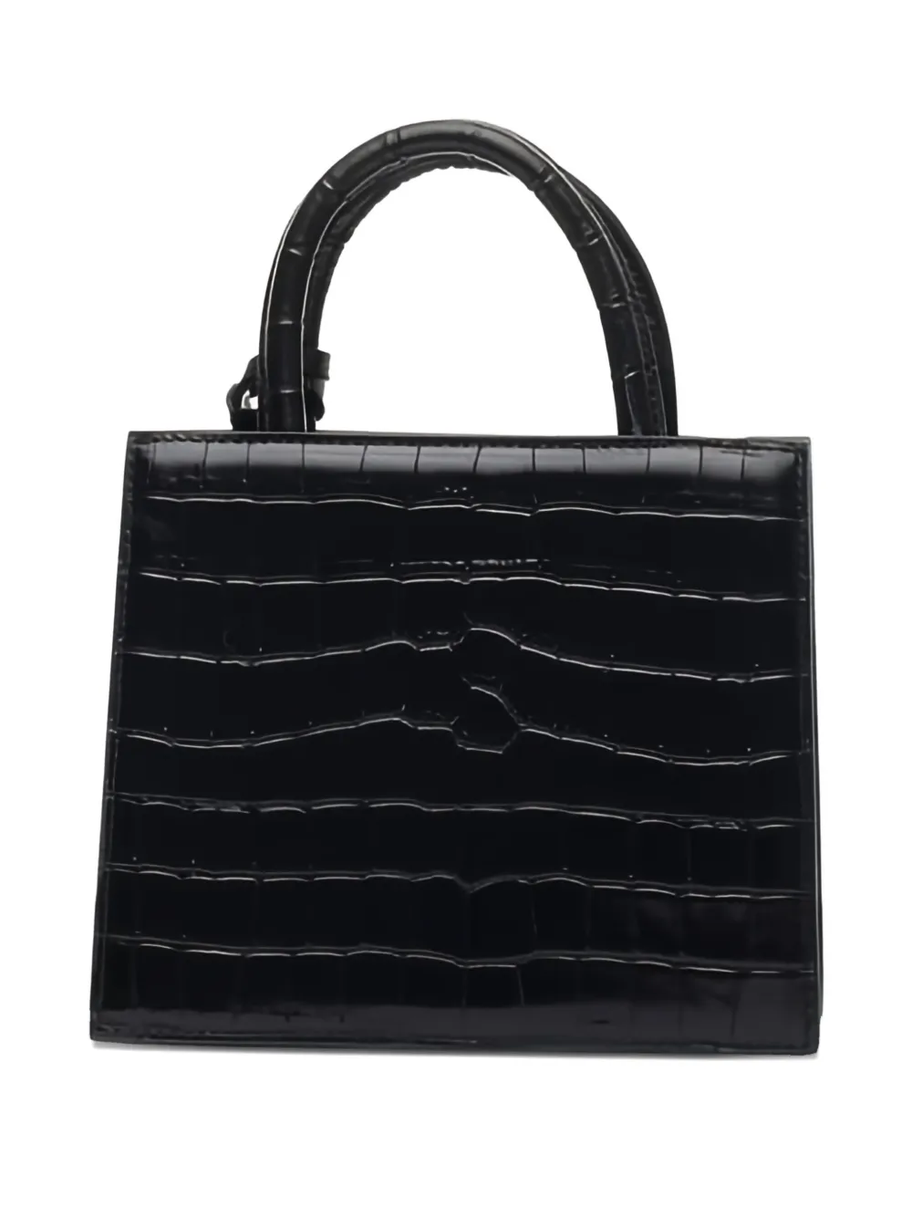 Mc2 Saint Barth Mini Shop Embossed Tote Bag In Black