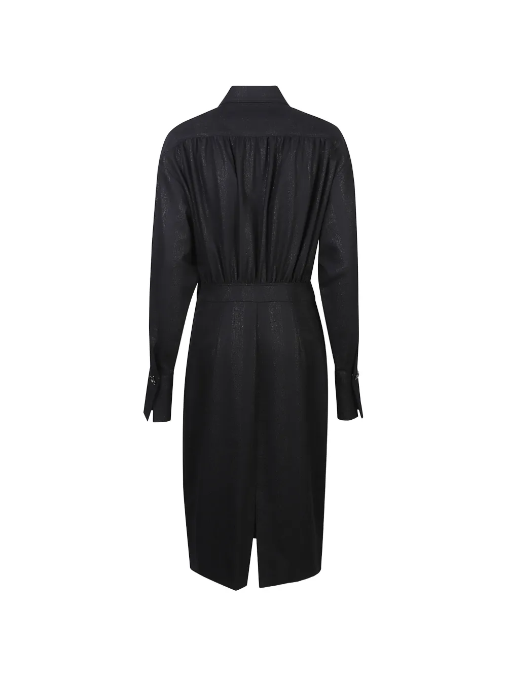 Genny long-sleeve midi shirt dress - Zwart