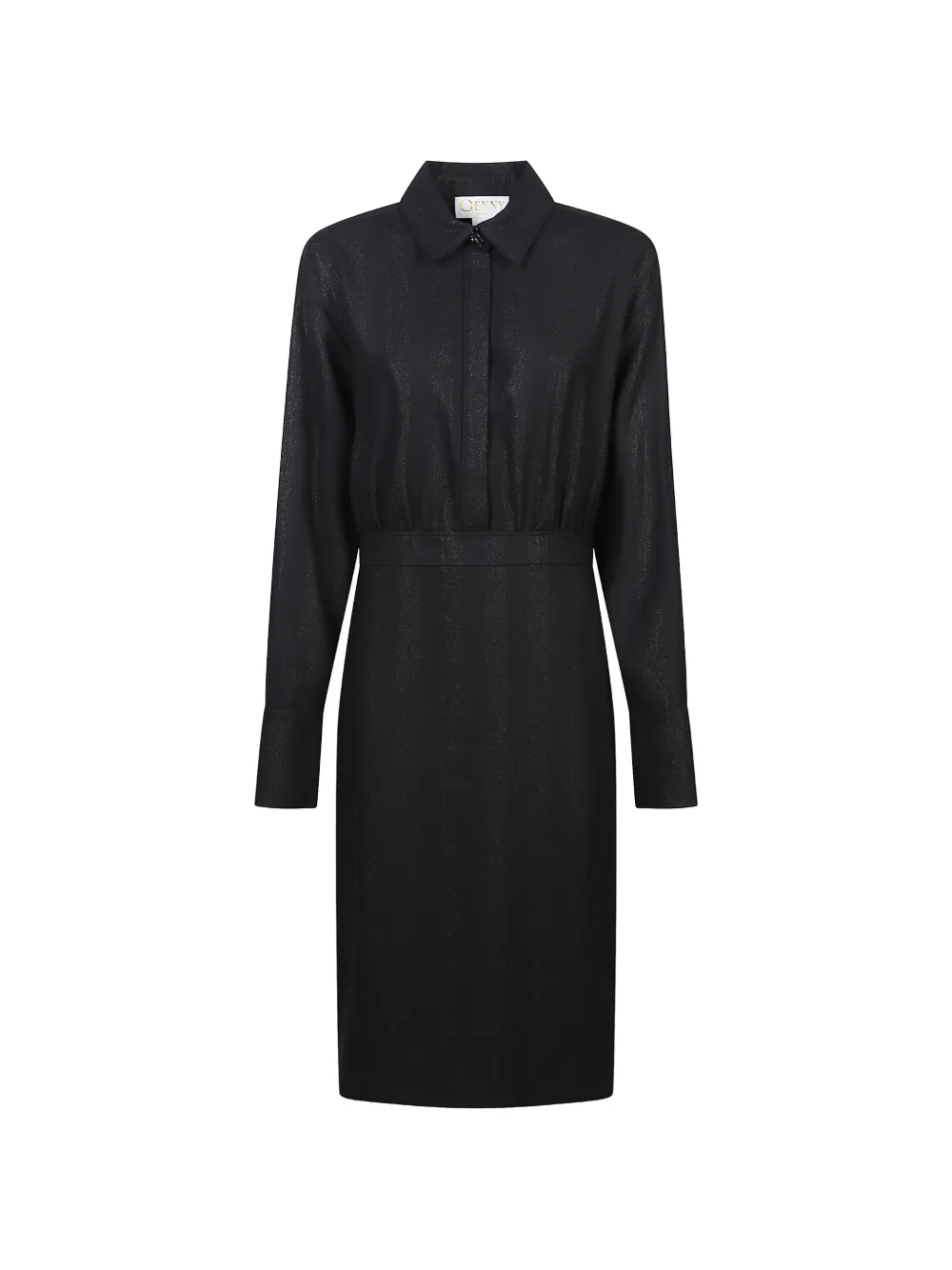 Genny long-sleeve midi shirt dress - Nero