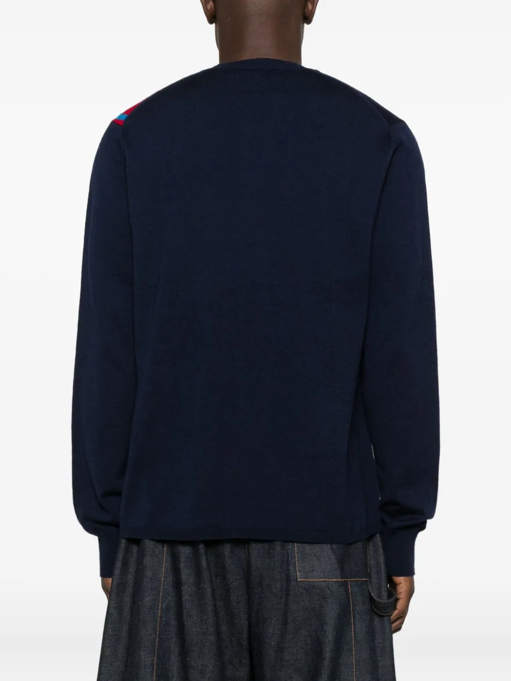 Comme Des Garçons Shirt Attached-scarf Sweater In Blue