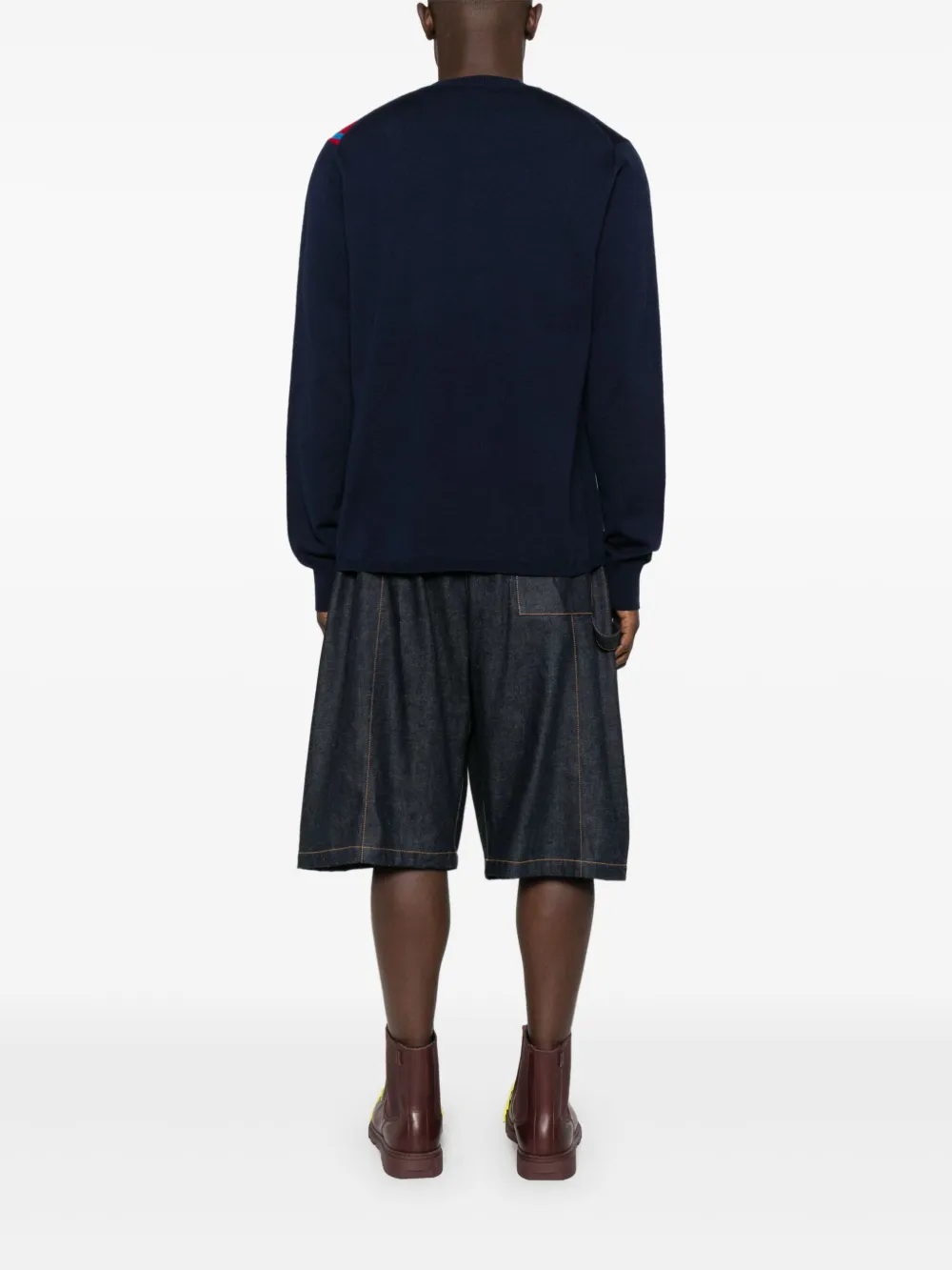 Comme Des Garçons Shirt Trui met aangehechte sjaal Blauw